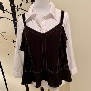 Black Tank Top with Ruffles